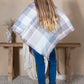 Mini Momo Blanket Shawl Wrap Mommy and Me Matching Cape - Winter Poncho Buffalo Plaid Warm Cardigan - Lifestyle - Back