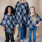 Mini Momo Blanket Shawl Wrap Mommy and Me Matching Cape - Winter Poncho Buffalo Plaid Warm Cardigan - Lifestyle