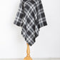 Mini Momo Blanket Shawl Wrap Mommy and Me Matching Cape - Winter Poncho Buffalo Plaid Warm Cardigan - Main - Plaid Black