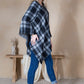 Mini Momo Blanket Shawl Wrap Mommy and Me Matching Cape - Winter Poncho Buffalo Plaid Warm Cardigan - Lifestyle - Side