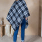 Mini Momo Blanket Shawl Wrap Mommy and Me Matching Cape - Winter Poncho Buffalo Plaid Warm Cardigan - Lifestyle - Back