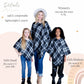 Mini Momo Blanket Shawl Wrap Mommy and Me Matching Cape -Blanket Poncho Buffalo Plaid Warm Cardigan - Lifestyle - Description