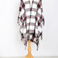 Mini Momo Blanket Shawl Wrap Mommy and Me Matching Cape - Winter Poncho Buffalo Plaid Warm Cardigan - Main - Plaid White