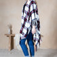 Mini Momo Blanket Shawl Wrap Mommy and Me Matching Cape - Ruana Open Poncho Buffalo Plaid Warm Cardigan - Lifestyle - Side