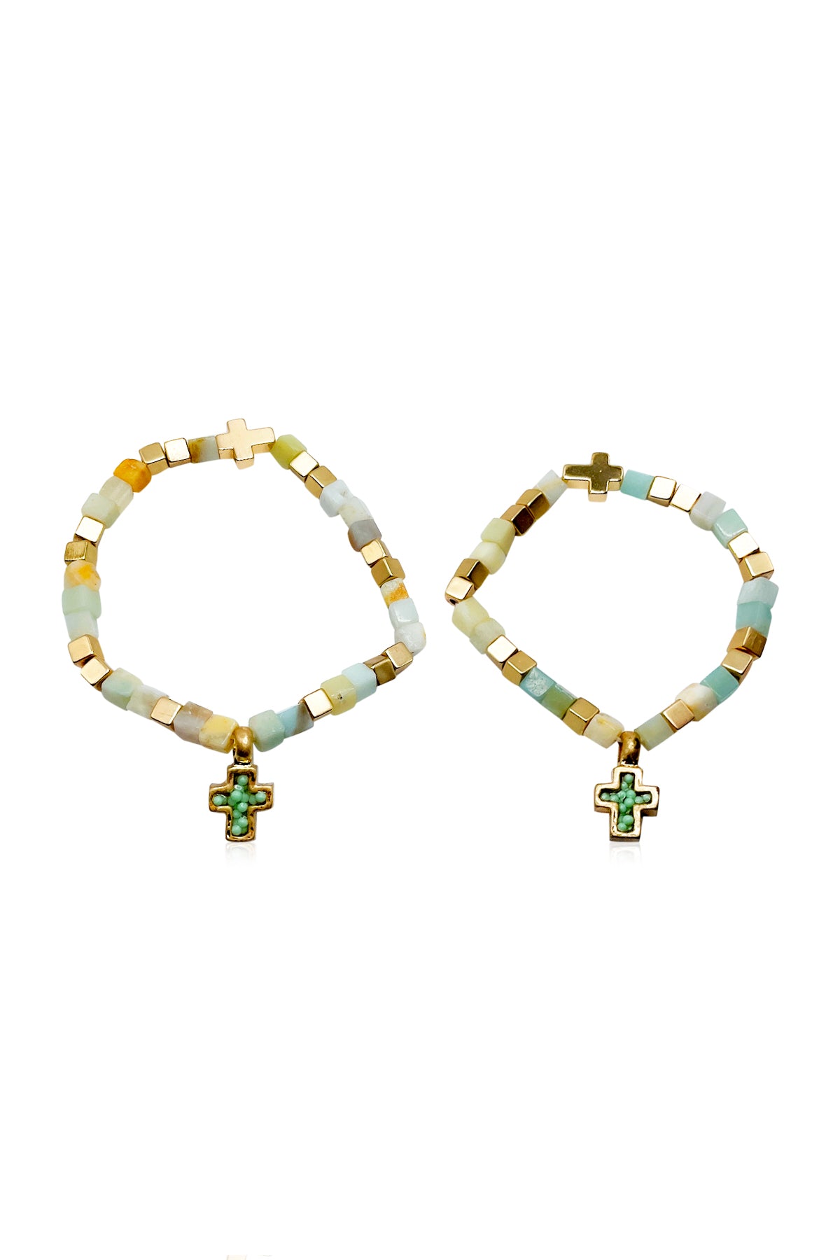 Mini Momo Mommy and Me Bracelets - Matching Bracelet Set for Mother Daughter Gift for Women - Main - Amazonite