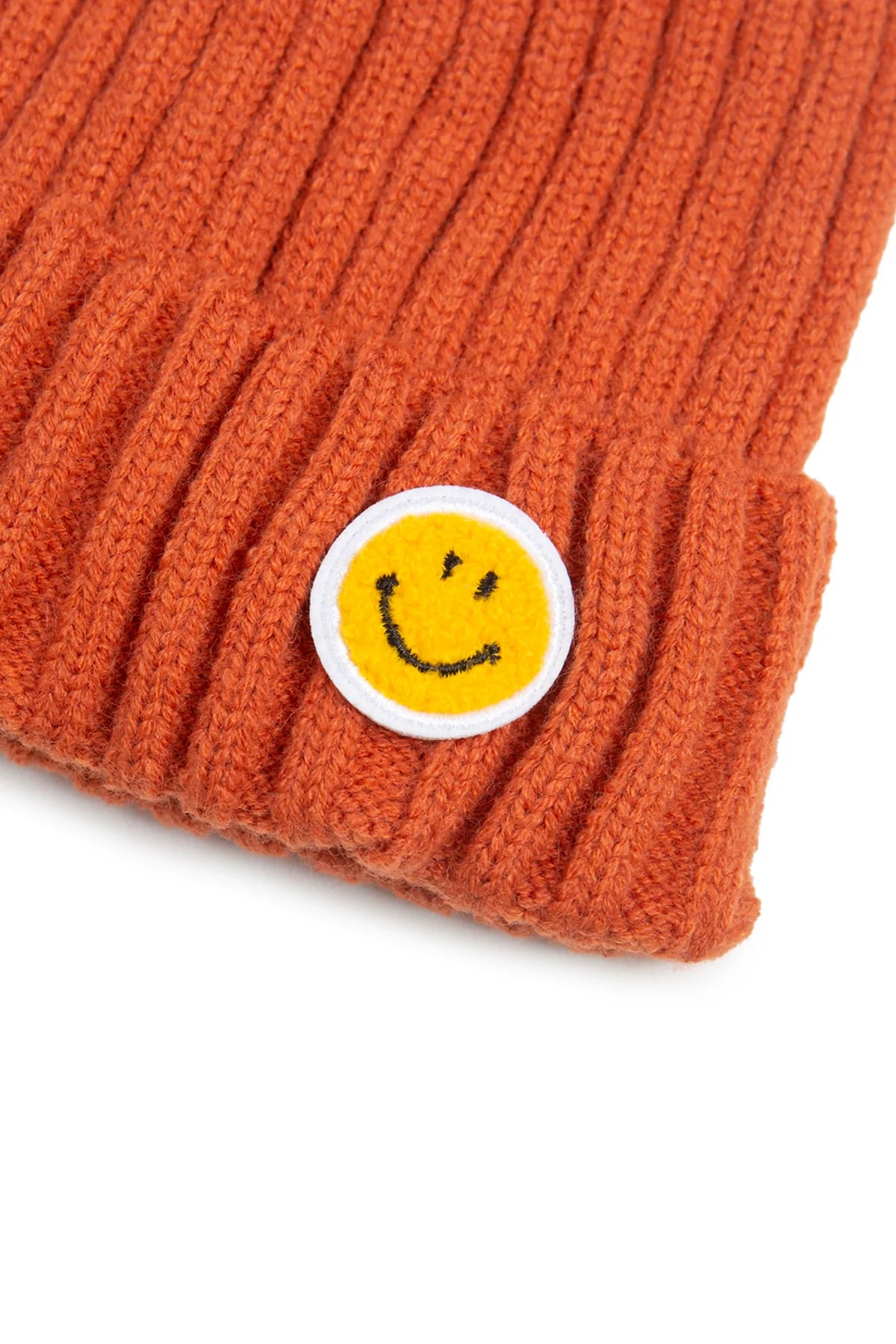 Mini Momo Mommy and Me Hat Matching Beanie - Knit Winter Beanie Sweater Warm Hats for Women and Kids - Front - Smile Orange