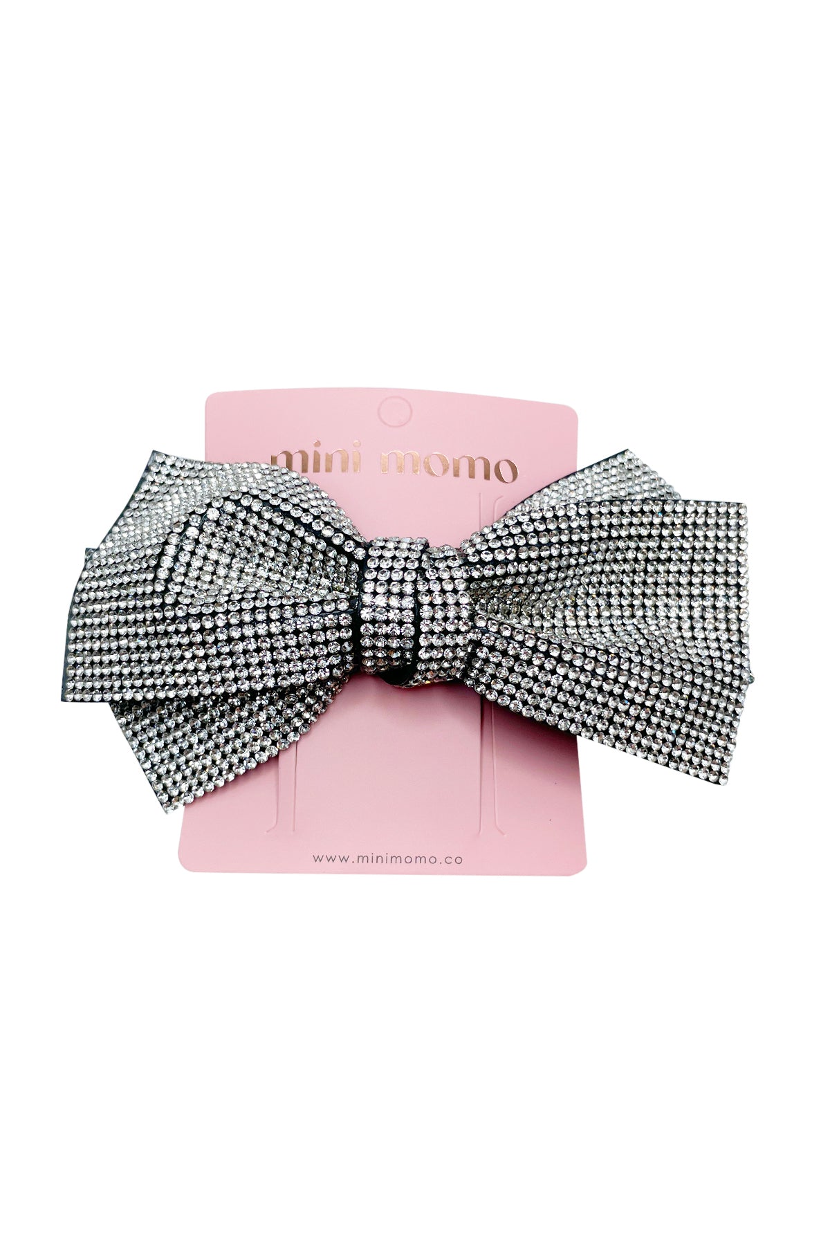 Hair Clip for Women and Girls - Cute Bow Girl's Hair Accessories Pin Ponytail Holder - Front - Rhinestone Classic