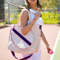 Mini Momo Tennis Bag Racket Tote Sports Racquet Bag - Tennis Bags for Women - Case Stripe Shoulder Strap - Lifestyle - Side