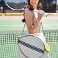 Mini Momo Tennis Bag Racket Tote Sports Racquet Bag - Tennis Bags for Women - Case Stripe Shoulder Strap - Lifestyle - Side