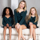 Mommy and Me Dresses - Family Matching Outfits Soft Jersey Pocket Wrap Dress - Lifestyle - Metallic Hunter Green