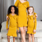 Mommy and Me Dresses - Family Matching Outfits Soft Jersey Pocket Wrap Dress - Lifestyle - Mustard