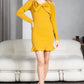 Mommy and Me Dresses - Family Matching Outfits Soft Jersey Pocket Wrap Dress - Lifestyle - Front -  Mustard