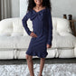 Mommy and Me Dresses - Family Matching Outfits Soft Jersey Pocket Wrap Dress - Lifestyle - Front - Navy