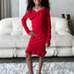 Mommy and Me Dresses - Family Matching Outfits Soft Jersey Pocket Wrap Dress - Lifestyle - Front - Red